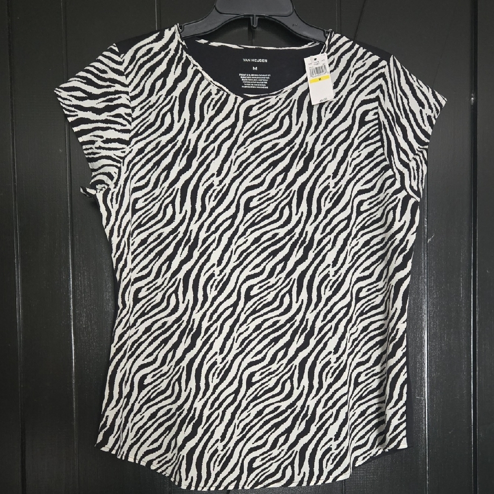 Van Heusen  Zebra Patterned Short Sleeve Tee